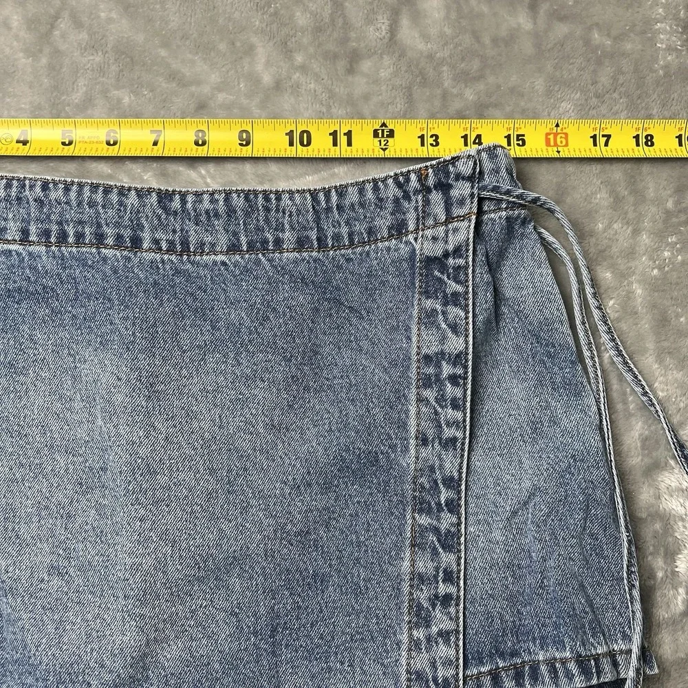 Rewash Skirt Women Size‎ 3/26 Blue Mini Shorts Wrap Front Denim Y2K